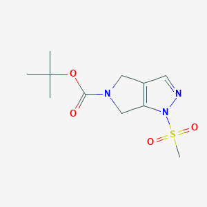 molecular formula C11H17N3O4S B3046321 tert-butyl 1-(methylsulfonyl)-4,6-dihydropyrrolo[3,4-c]pyrazole-5(1H)-carboxylate CAS No. 1226781-81-2