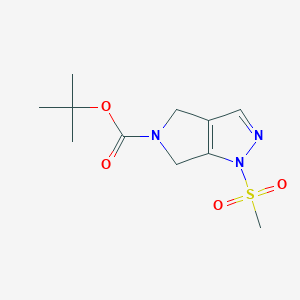 molecular formula C11H17N3O4S B3046321 叔丁基1-(甲磺酰基)-4,6-二氢吡咯并[3,4-c]吡唑-5(1H)-羧酸酯 CAS No. 1226781-81-2