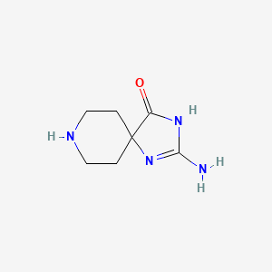 molecular formula C7H12N4O B3046322 2-Amino-1,3,8-triazaspiro[4.5]dec-1-en-4-one CAS No. 1227465-71-5