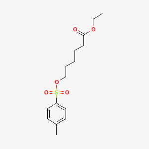 molecular formula C15H22O5S B3046335 Hexanoic acid, 6-[[(4-methylphenyl)sulfonyl]oxy]-, ethyl ester CAS No. 122822-50-8