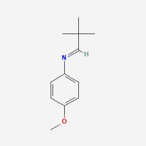 molecular formula C12H17NO B3046366 Benzenamine, N-(2,2-dimethylpropylidene)-4-methoxy- CAS No. 123534-00-9