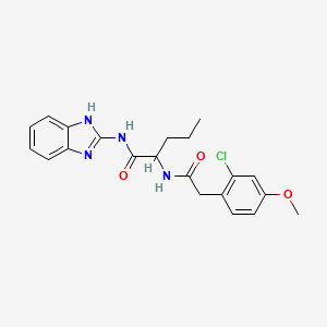 molecular formula C21H23ClN4O3 B3046373 N-(1H-1,3-benzodiazol-2-yl)-2-[2-(2-chloro-4-methoxyphenyl)acetamido]pentanamide CAS No. 1236261-10-1
