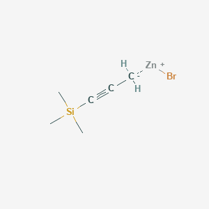 molecular formula C6H11BrSiZn B3046388 Zinc, bromo[3-(trimethylsilyl)-2-propynyl]- CAS No. 123871-69-2