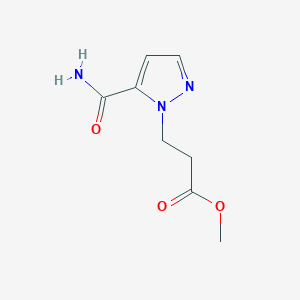 molecular formula C8H11N3O3 B3046456 methyl 3-(5-carbamoyl-1H-pyrazol-1-yl)propanoate CAS No. 1245807-93-5