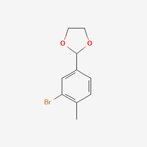 molecular formula C10H11BrO2 B3046483 2-(3-bromo-4-methylphenyl)-1,3-dioxolane CAS No. 124717-60-8