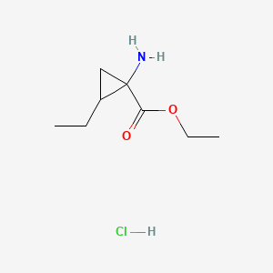molecular formula C8H16ClNO2 B3046525 Ethyl 1-amino-2-ethylcyclopropanecarboxylate hydrochloride CAS No. 1255099-55-8