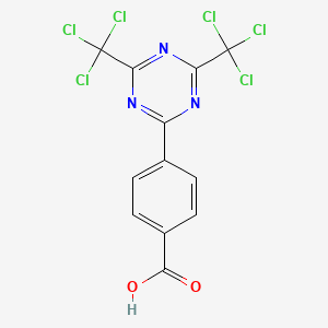 molecular formula C12H5Cl6N3O2 B3046550 Benzoic acid, 4-[4,6-bis(trichloromethyl)-1,3,5-triazin-2-yl]- CAS No. 125775-50-0