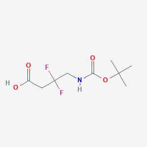 molecular formula C9H15F2NO4 B3046557 4-{[(Tert-butoxy)carbonyl]amino}-3,3-difluorobutanoic acid CAS No. 1258651-05-6