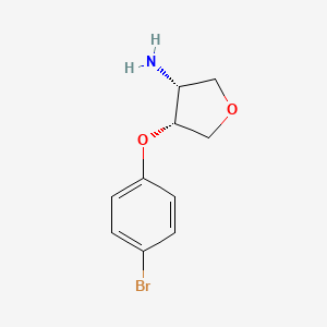 molecular formula C10H12BrNO2 B3046560 (3R,4R)-rel-4-(4-bromophenoxy)oxolan-3-amine CAS No. 1258963-55-1