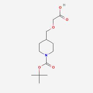 molecular formula C13H23NO5 B3046564 4-Carboxymethoxymethyl-piperidine-1-carboxylic acid tert-butyl ester CAS No. 1260099-73-7