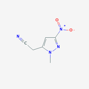 molecular formula C6H6N4O2 B3046593 2-(1-Methyl-3-nitro-1H-pyrazol-5-yl)acetonitrile CAS No. 1260659-25-3