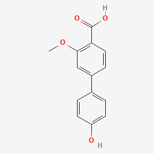 molecular formula C14H12O4 B3046632 4-(4-Hydroxyphenyl)-2-methoxybenzoic acid CAS No. 1261892-57-2