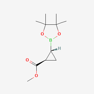 molecular formula C11H19BO4 B3046676 methyl (1R,2R)-2-(4,4,5,5-tetramethyl-1,3,2-dioxaborolan-2-yl)cyclopropane-1-carboxylate CAS No. 126689-05-2