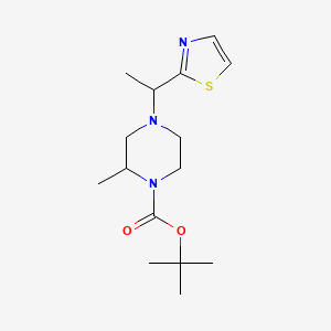 B3046746 tert-Butyl 2-methyl-4-(1-(thiazol-2-yl)ethyl)piperazine-1-carboxylate CAS No. 1289385-40-5