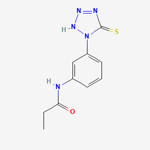 molecular formula C10H11N5OS B3046750 Propanamide, N-[3-(2,5-dihydro-5-thioxo-1H-tetrazol-1-yl)phenyl]- CAS No. 128978-14-3
