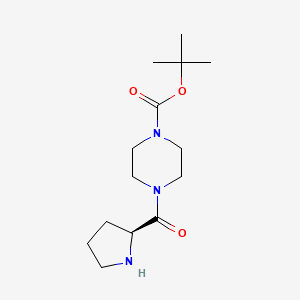 molecular formula C14H25N3O3 B3046809 tert-butyl 4-[(2S)-pyrrolidine-2-carbonyl]piperazine-1-carboxylate CAS No. 1308650-55-6
