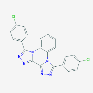molecular formula C22H12Cl2N6 B304682 3,10-bis(4-chlorophenyl)-2,4,5,8,9,11-hexazatetracyclo[10.4.0.02,6.07,11]hexadeca-1(16),3,5,7,9,12,14-heptaene 