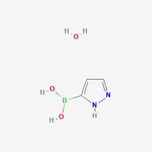 molecular formula C3H7BN2O3 B3046825 Pyrazole-3-boronic Acid Hydrate CAS No. 1310383-92-6