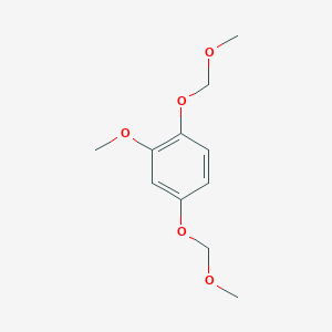 molecular formula C11H16O5 B3046841 Benzene, 2-methoxy-1,4-bis(methoxymethoxy)- CAS No. 131223-60-4