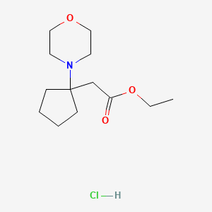 Ethyl 2-[1-(morpholin-4-yl)cyclopentyl]acetate hydrochloride