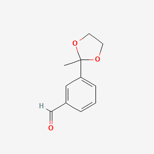 molecular formula C11H12O3 B3046895 3-(2-methyl-1,3-dioxolan-2-yl)benzaldehyde CAS No. 132100-31-3