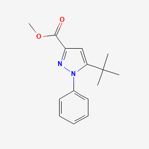 molecular formula C15H18N2O2 B3046903 methyl 5-(tert-butyl)-1-phenyl-1H-pyrazole-3-carboxylate CAS No. 1322605-01-5