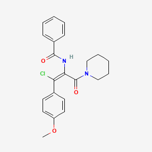 molecular formula C22H23ClN2O3 B3046908 (Z)-N-(1-Chloro-1-(4-methoxyphenyl)-3-oxo-3-(piperidin-1-yl)prop-1-en-2-yl)benzamide CAS No. 1323140-64-2