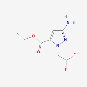 molecular formula C8H11F2N3O2 B3046944 Ethyl 3-amino-1-(2,2-difluoroethyl)-1H-pyrazole-5-carboxylate CAS No. 1328640-74-9