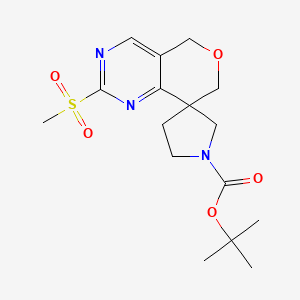 molecular formula C16H23N3O5S B3046962 Tert-Butyl 2-(Methylsulfonyl)-5,7-Dihydrospiro[Pyrano[4,3-D]Pyrimidine-8,3-Pyrrolidine]-1-Carboxylate CAS No. 1330764-07-2