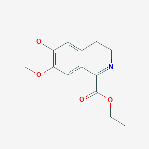 molecular formula C14H17NO4 B3046981 Ethyl 6,7-dimethoxy-3,4-dihydroisoquinoline-1-carboxylate CAS No. 13326-57-3