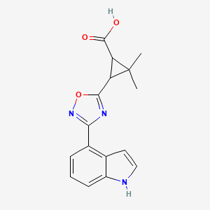 3-(3-(1H-indol-4-yl)-1,2,4-oxadiazol-5-yl)-2,2-dimethylcyclopropanecarboxylic acid