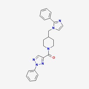 molecular formula C24H24N6O B3047086 Methanone, [4-[(2-phenyl-1H-imidazol-1-yl)methyl]-1-piperidinyl](2-phenyl-2H-1,2,3-triazol-4-yl)- CAS No. 1351596-79-6