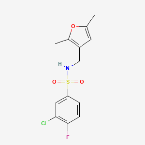 3-chloro-N-((2,5-dimethylfuran-3-yl)methyl)-4-fluorobenzenesulfonamide