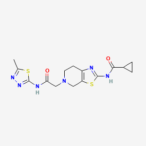 N-(5-(2-((5-methyl-1,3,4-thiadiazol-2-yl)amino)-2-oxoethyl)-4,5,6,7-tetrahydrothiazolo[5,4-c]pyridin-2-yl)cyclopropanecarboxamide