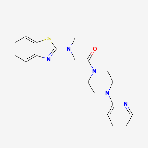 molecular formula C21H25N5OS B3047091 Ethanone, 2-[(4,7-dimethyl-2-benzothiazolyl)methylamino]-1-[4-(2-pyridinyl)-1-piperazinyl]- CAS No. 1351648-69-5