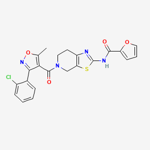 N-(5-(3-(2-chlorophenyl)-5-methylisoxazole-4-carbonyl)-4,5,6,7-tetrahydrothiazolo[5,4-c]pyridin-2-yl)furan-2-carboxamide