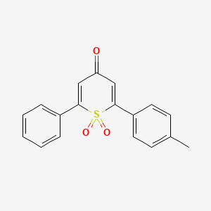 4H-Thiopyran-4-one, 2-(4-methylphenyl)-6-phenyl-, 1,1-dioxide