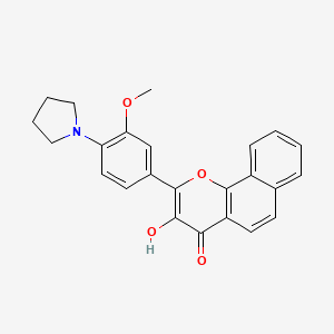 3-Hydroxy-2-[3-methoxy-4-(pyrrolidin-1-yl)phenyl]benzo[h]chromen-4-one