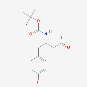 molecular formula C15H20FNO3 B3047111 Tert-butyl [1-(4-fluorophenyl)-4-oxobutan-2-yl]carbamate CAS No. 1353876-38-6