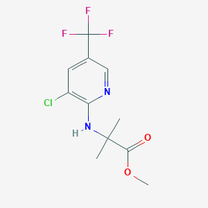 molecular formula C11H12ClF3N2O2 B3047121 Methyl 2-{[3-chloro-5-(trifluoromethyl)pyridin-2-yl]amino}-2-methylpropanoate CAS No. 1354448-69-3
