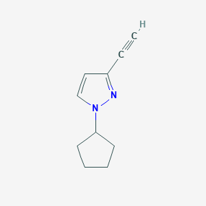 molecular formula C10H12N2 B3047142 1-Cyclopentyl-3-ethynyl-1H-pyrazole CAS No. 1354704-45-2