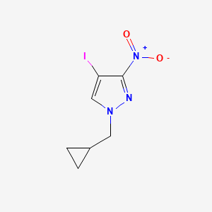 molecular formula C7H8IN3O2 B3047153 1-(Cyclopropylmethyl)-4-iodo-3-nitro-1H-pyrazole CAS No. 1354704-97-4