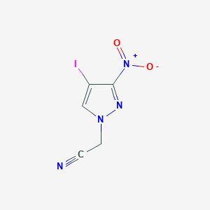 molecular formula C5H3IN4O2 B3047161 2-(4-Iodo-3-nitro-1H-pyrazol-1-yl)acetonitrile CAS No. 1354705-20-6