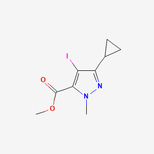 molecular formula C9H11IN2O2 B3047174 Methyl 3-cyclopropyl-4-iodo-1-methyl-1H-pyrazole-5-carboxylate CAS No. 1354705-52-4