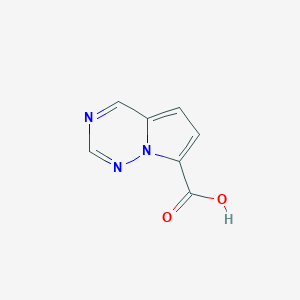 molecular formula C7H5N3O2 B3047219 Pyrrolo[2,1-f][1,2,4]triazine-7-carboxylic acid CAS No. 1356016-45-9