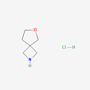 molecular formula C6H12ClNO B3047236 6-Oxa-2-azaspiro[3.4]octane hydrochloride CAS No. 1359656-12-4