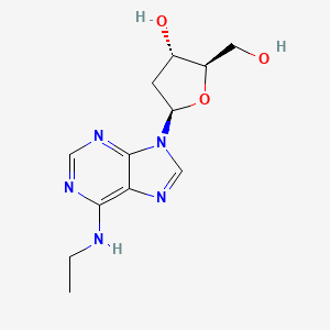 molecular formula C12H17N5O3 B3047240 Adenosine, 2'-deoxy-N-ethyl- CAS No. 136050-93-6