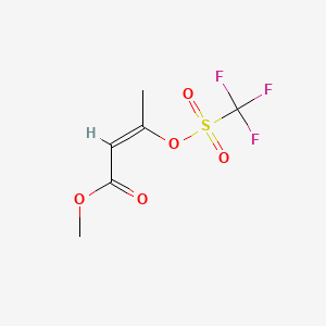 molecular formula C6H7F3O5S B3047256 Methyl 3-(trifluoromethylsulfonyloxy)crotonate CAS No. 136384-96-8