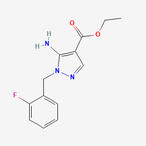 molecular formula C13H14FN3O2 B3047294 ethyl 5-amino-1-(2-fluorobenzyl)-1H-pyrazole-4-carboxylate CAS No. 137278-69-4