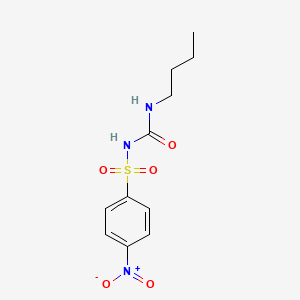 molecular formula C11H15N3O5S B3047304 Benzenesulfonamide, N-[(butylamino)carbonyl]-4-nitro- CAS No. 13738-74-4